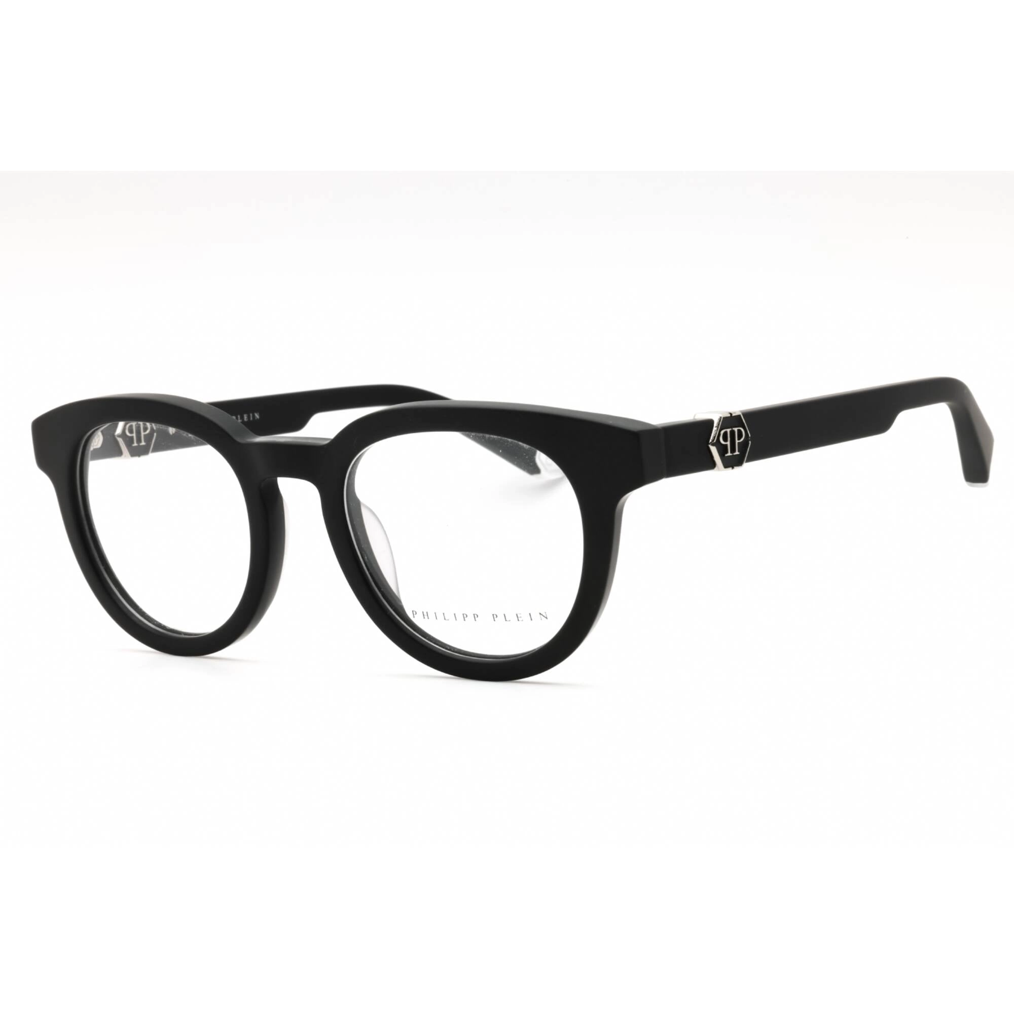Philipp Plein Men's Eyeglasses - Matte Black Acetate Round Full Rim | VPP024M 0703