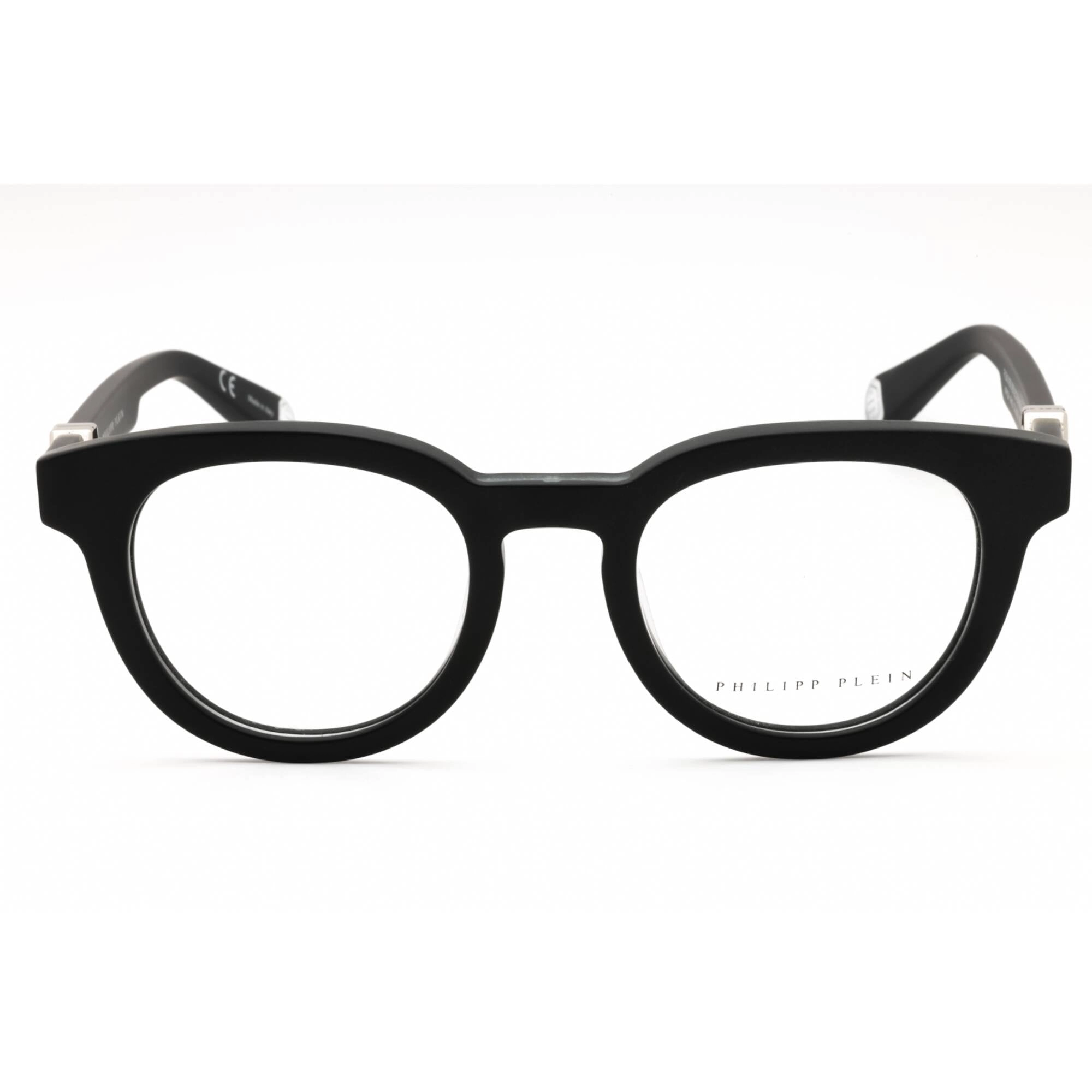 Philipp Plein Men's Eyeglasses - Matte Black Acetate Round Full Rim | VPP024M 0703