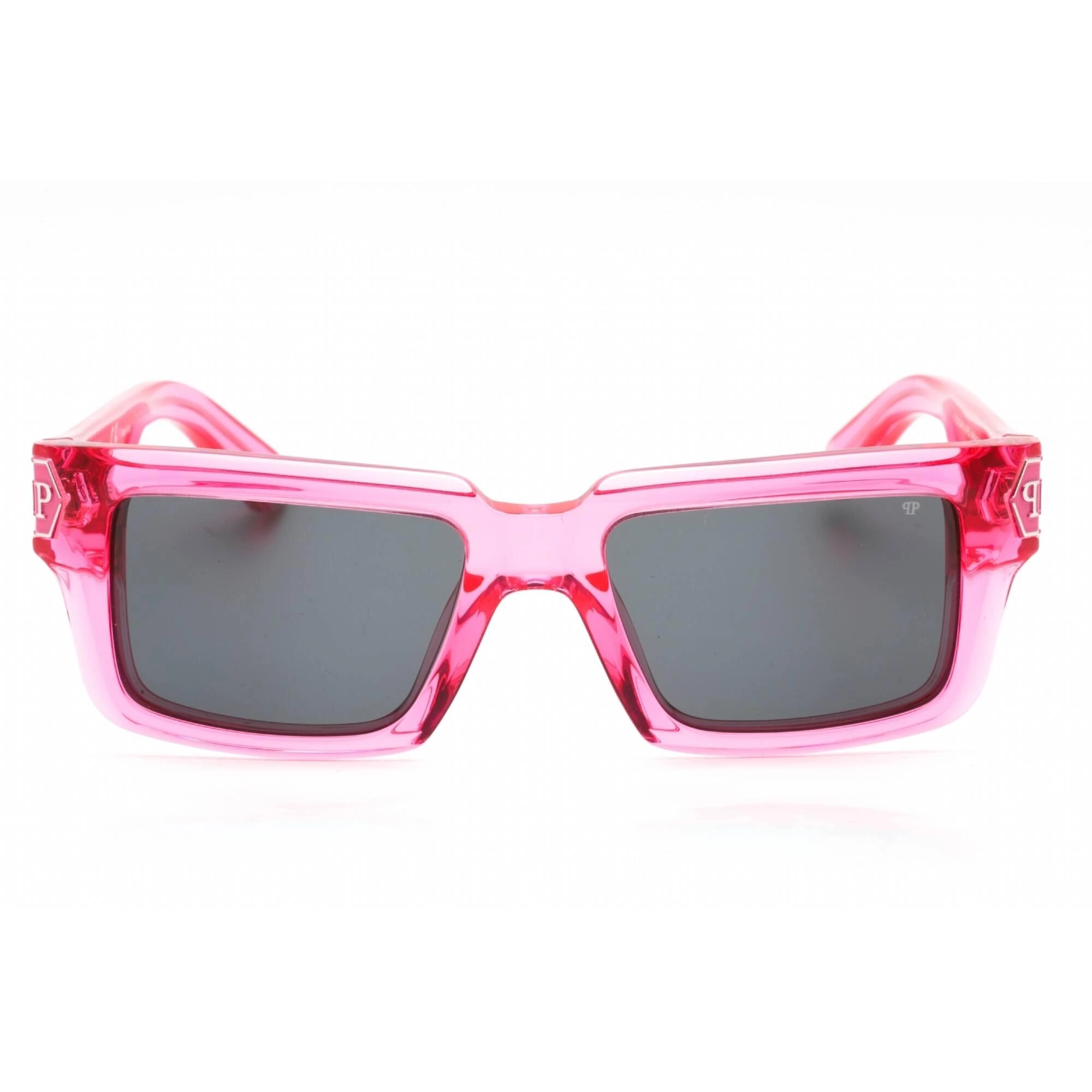 Philipp Plein Men's Sunglasses - Shiny Fuchsia Plastic Frame Grey Lens | SPP044M 03GB