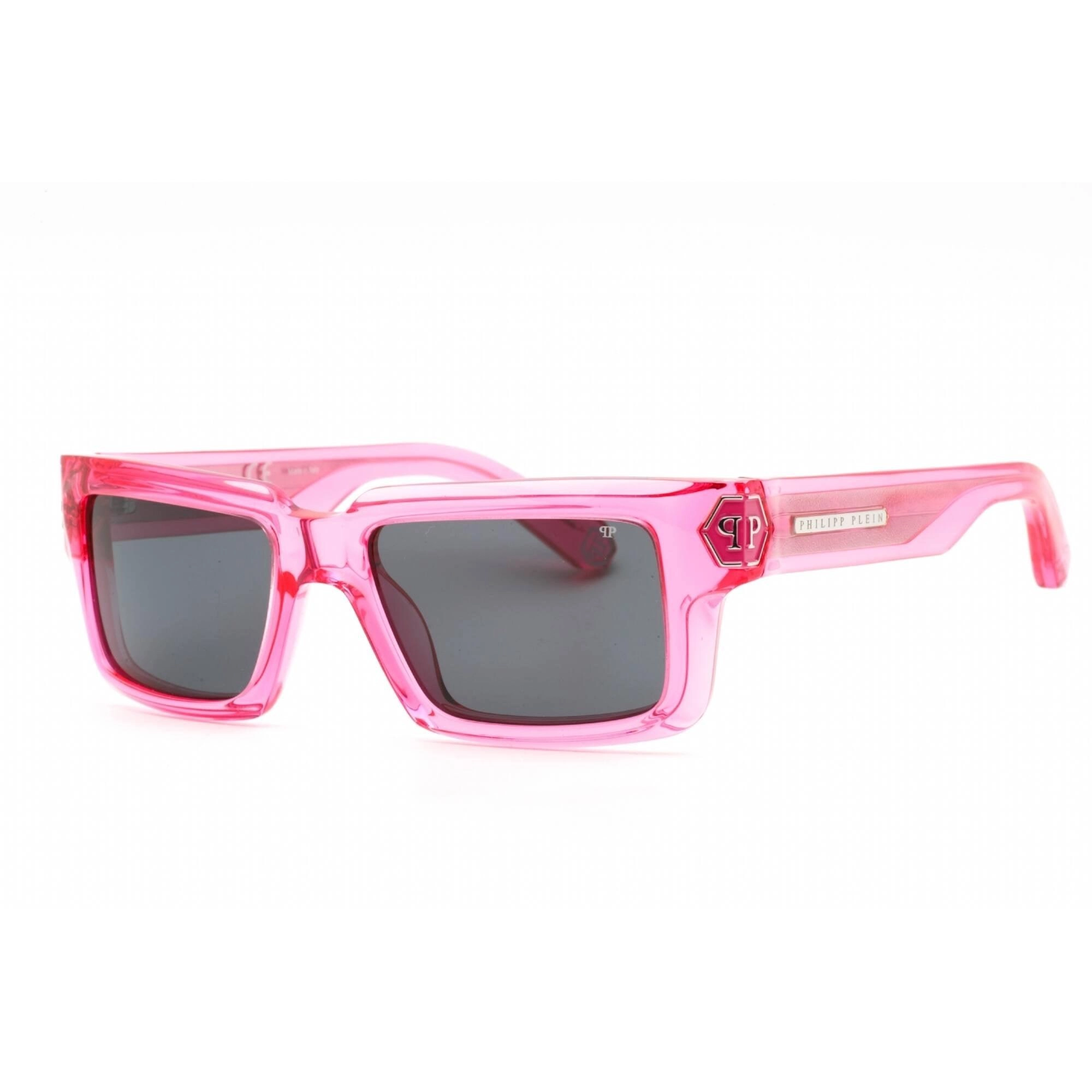 Philipp Plein Men's Sunglasses - Shiny Fuchsia Plastic Frame Grey Lens | SPP044M 03GB