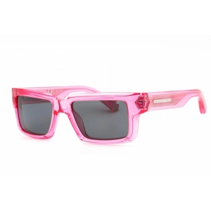 Philipp Plein Men's Sunglasses - Shiny Fuchsia Plastic Frame Grey Lens | SPP044M 03GB