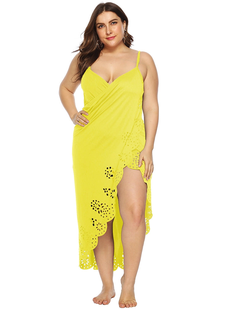 Plus Size Strap Cover Up Beach Backless Wrap Dress