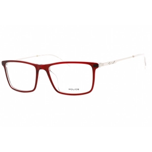 Police Men's Eyeglasses - Bordeaux Top/Crystal Acetate Full Rim Frame | VPLD08M 06RZ