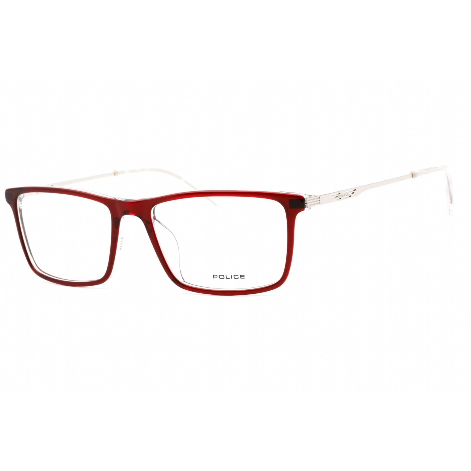 Police Men's Eyeglasses - Bordeaux Top/Crystal Acetate Full Rim Frame | VPLD08M 06RZ