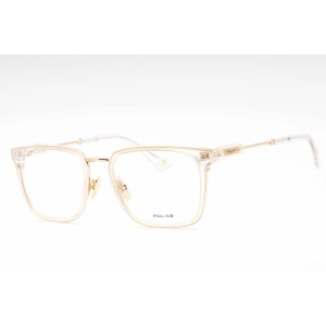 Police Men's Eyeglasses - Shiny Rose Gold Metal Square Full Rim Frame | VPLF09M 300Y
