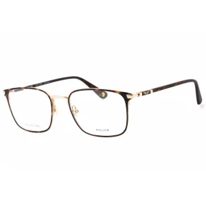 Police Men's Eyeglasses - Shiny Rose Gold w/Havana Metal Rectangular | VPLE96 0393