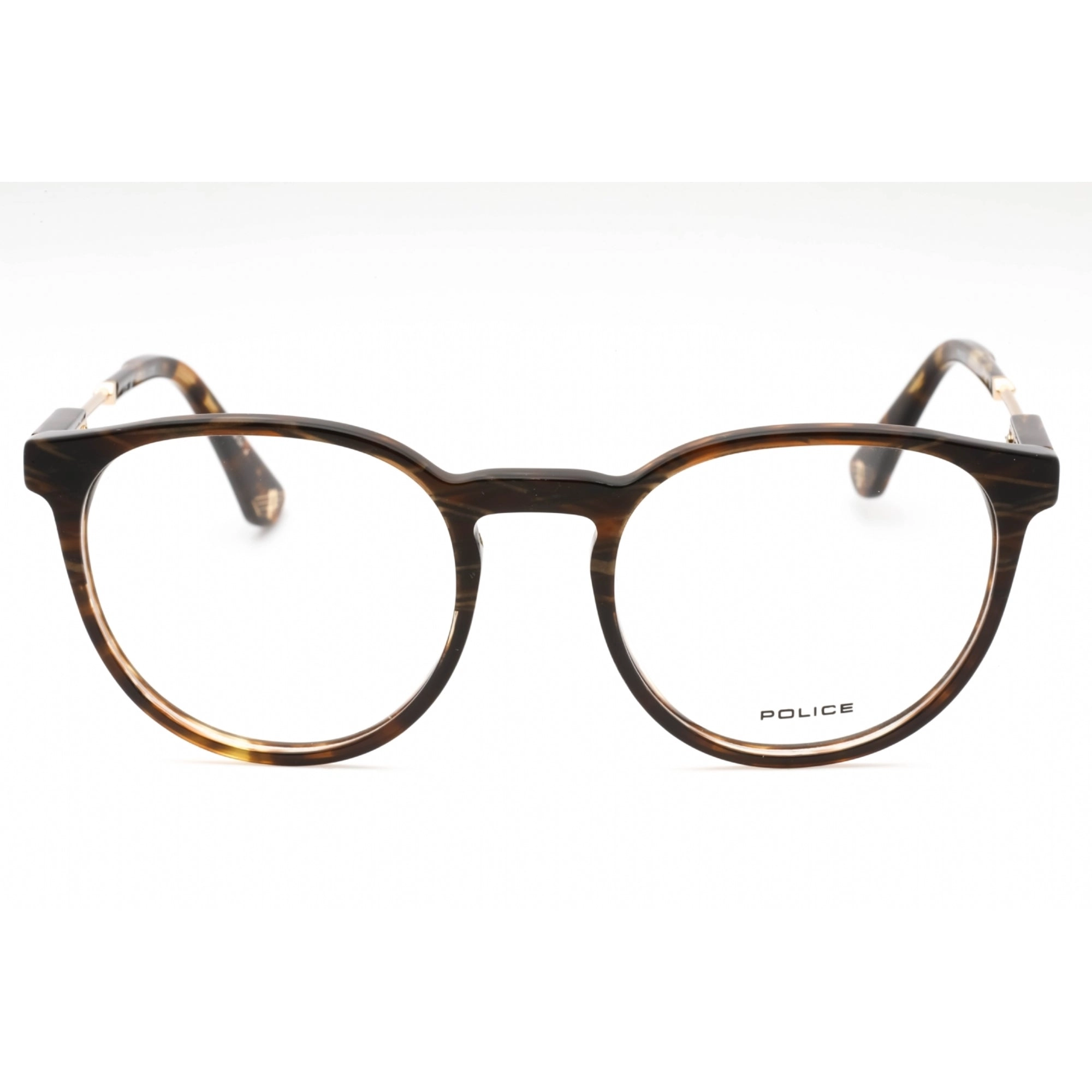 Police Men's Eyeglasses - Tortoise Plastic Full Rim Frame Clear Lens | VPLF10 09AX