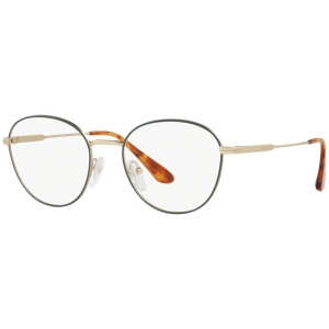 Prada Men's Eyeglasses - Green Matt Pale Gold Metal Oval Frame | PRADA PR52VV 2611O1