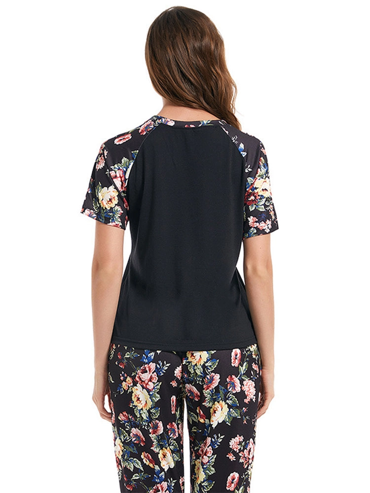 Printed Knit Loungewear Pajama Set