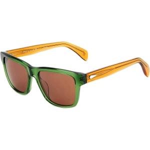 Rag and Bone Men's Sunglasses - Green Square Frame Brown Lens | RNB5041/S 01ED