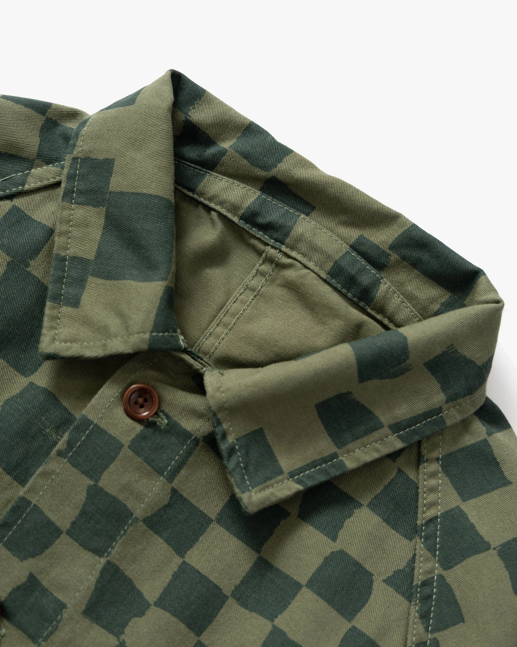 Service Works Drill Printed Front Of House Jacket - Olive Checker