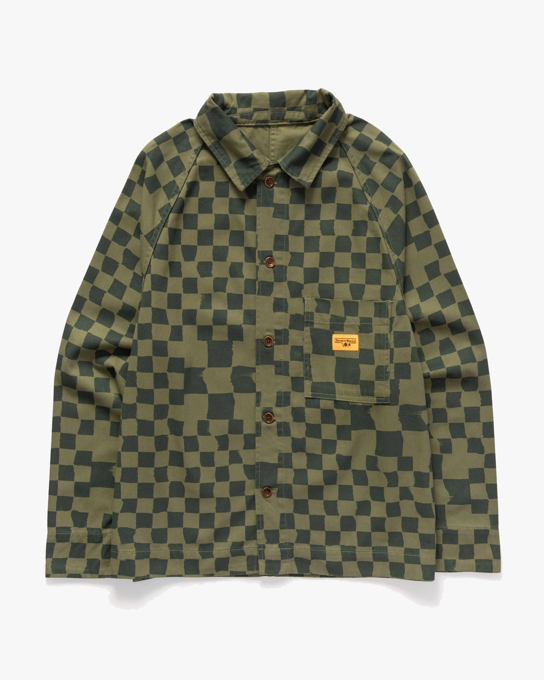 Service Works Drill Printed Front Of House Jacket - Olive Checker