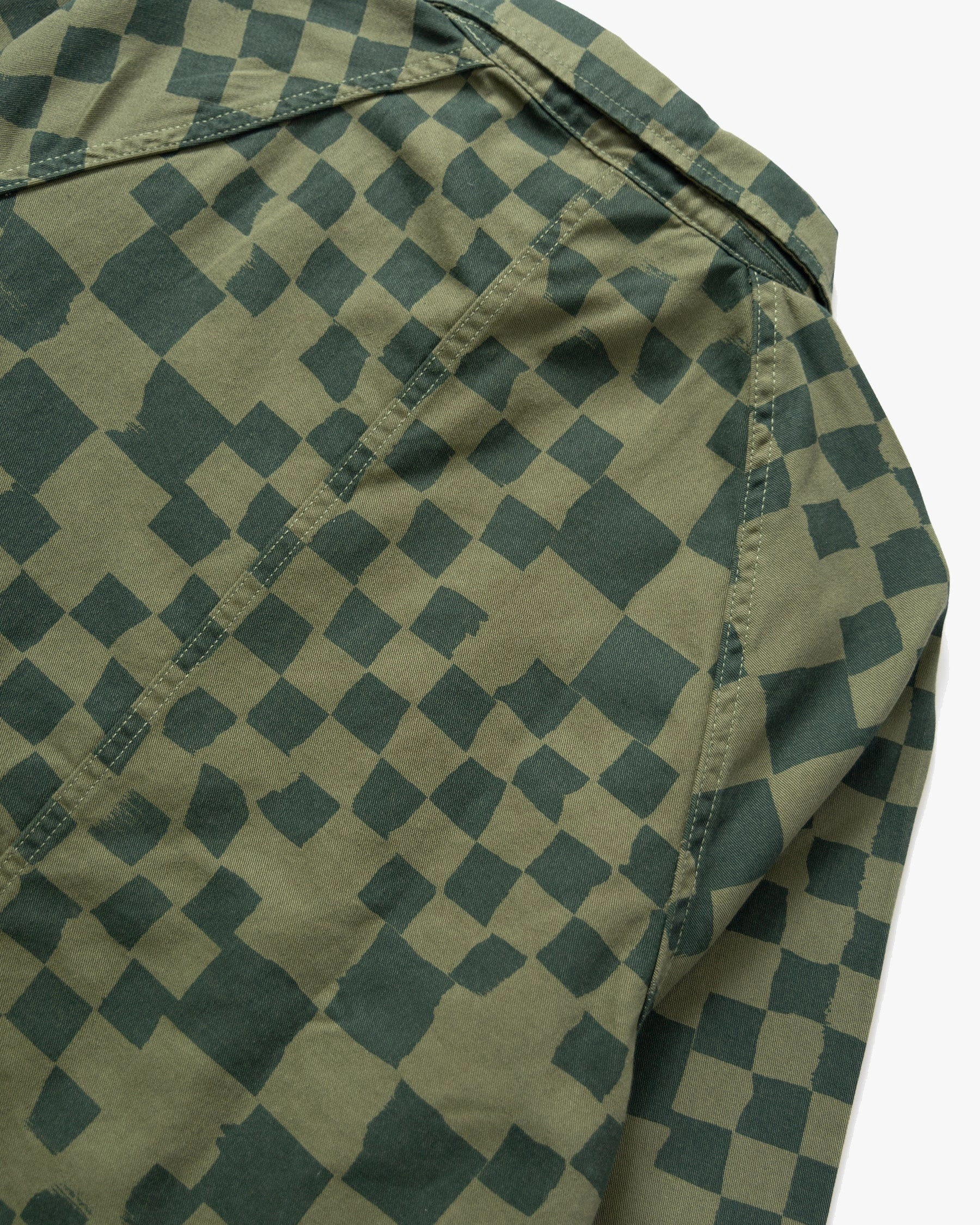 Service Works Drill Printed Front Of House Jacket - Olive Checker