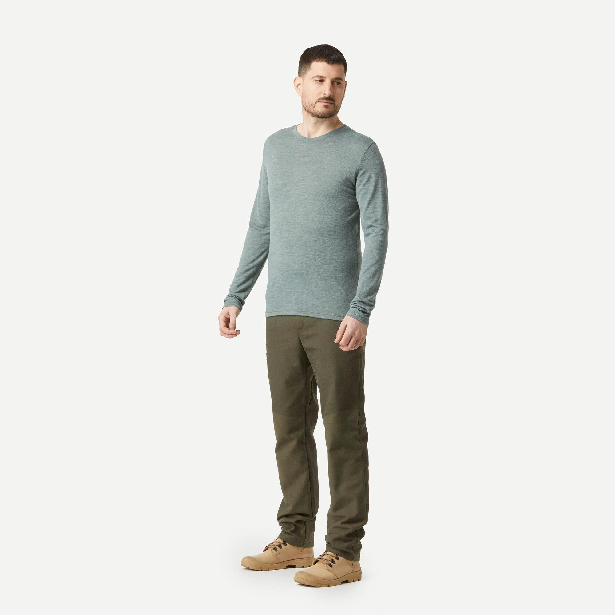 Simond  Men's Travel 500 Merino Wool Long-sleeve Shirt