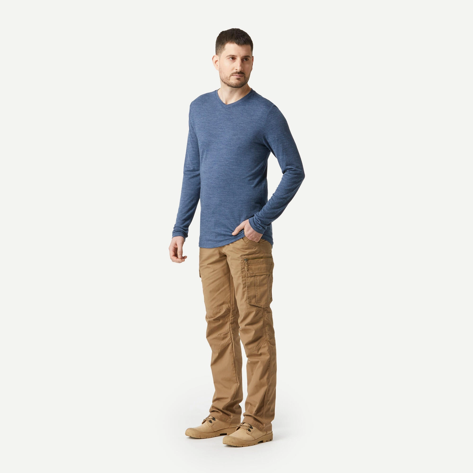 Simond  Men's Travel 500 Merino Wool Long-sleeve Shirt