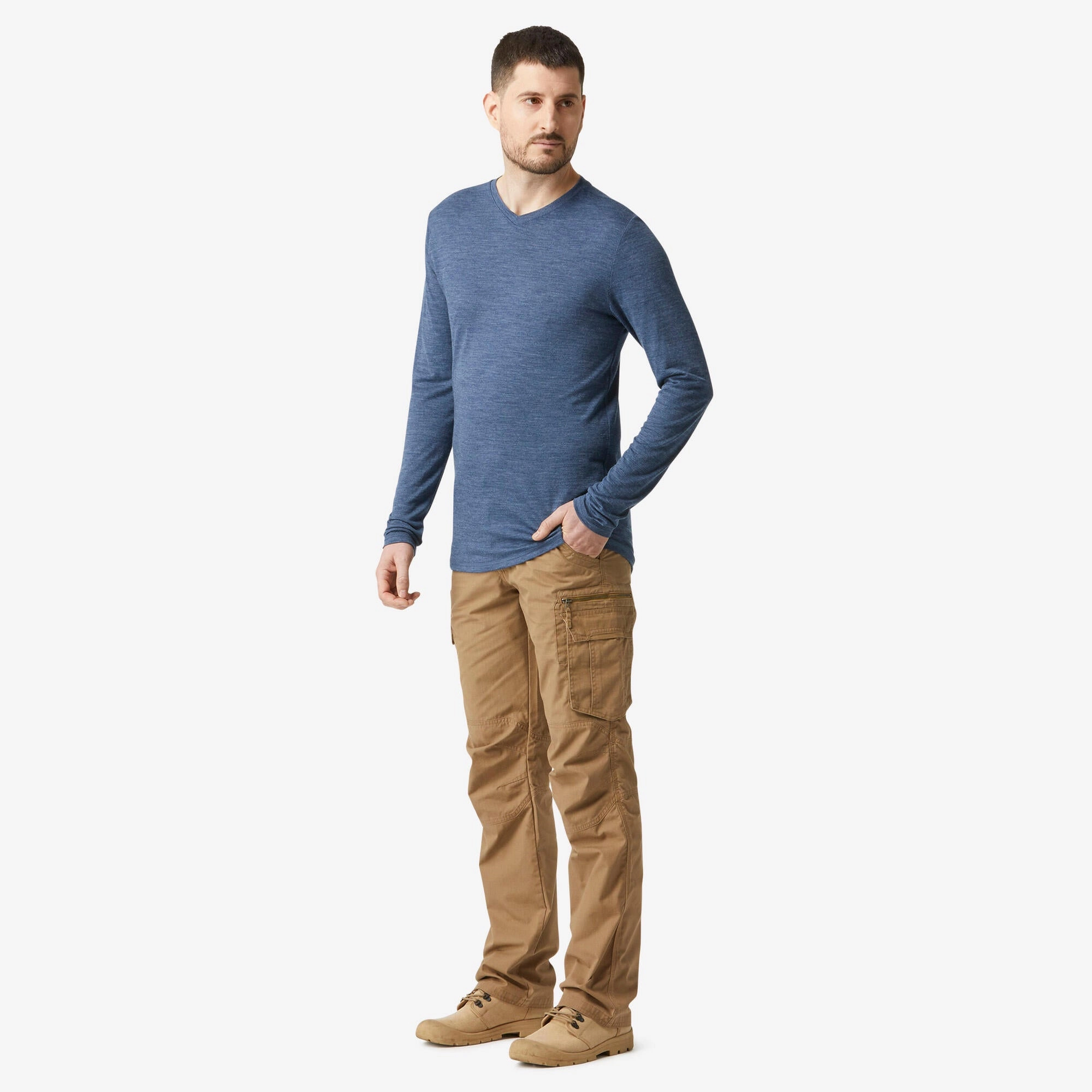 Simond  Men's Travel 500 Merino Wool Long-sleeve Shirt