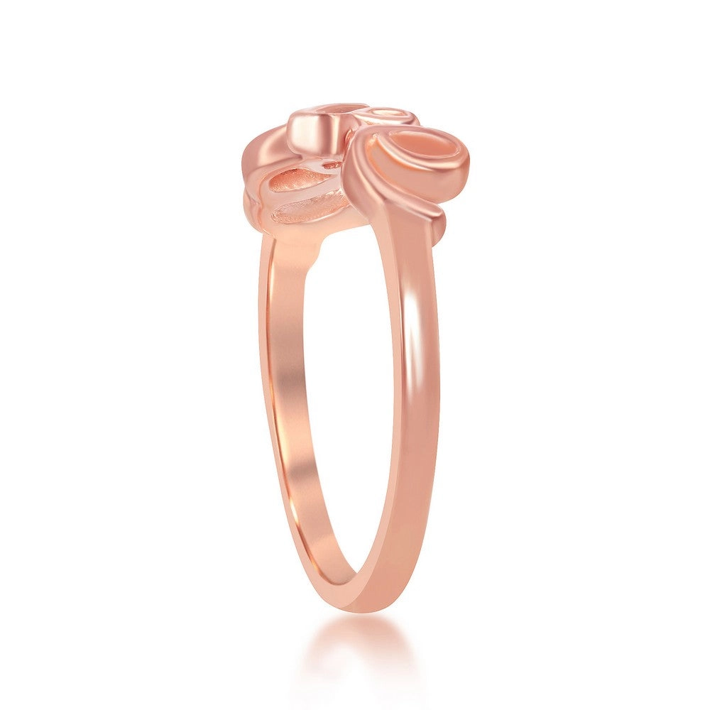 Sterling Silver Rose GP LOVE Ring - W-9830