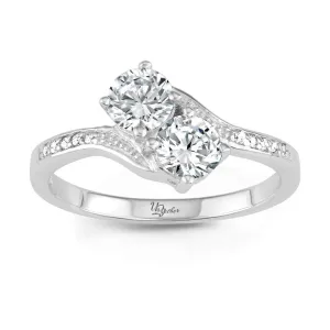 Sterling Silver Us2gether Round Two-Stone CZ Ring - W-1661
