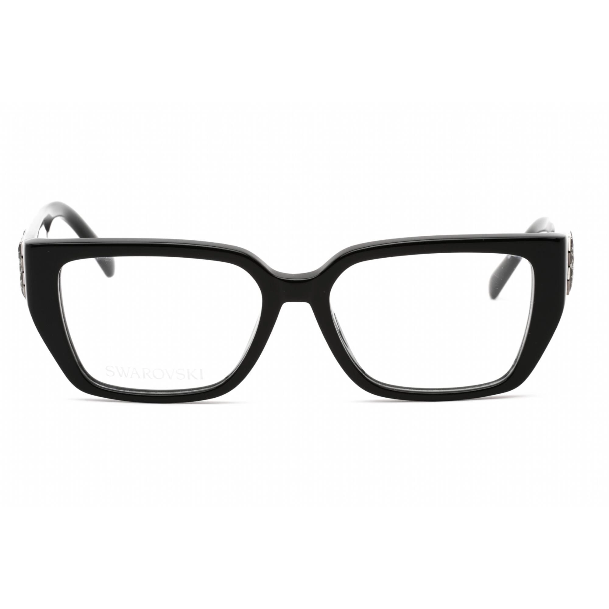 Swarovski Men's Eyeglasses - Rectangular Shape Shiny Black Plastic Frame | SK5446 001