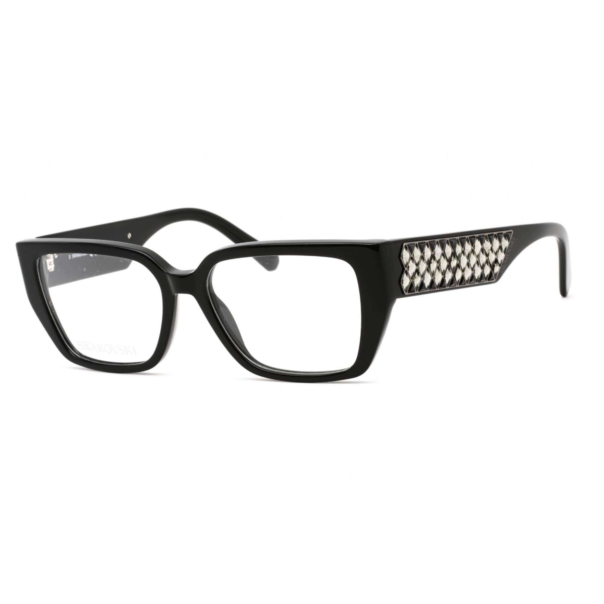 Swarovski Men's Eyeglasses - Rectangular Shape Shiny Black Plastic Frame | SK5446 001