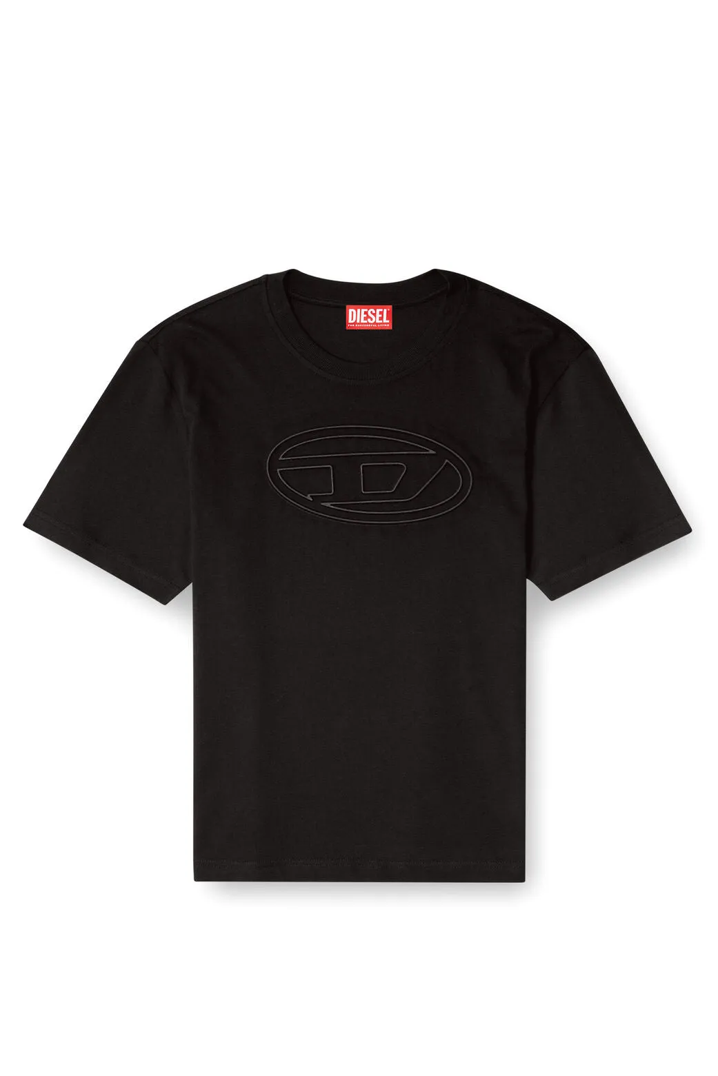 T-Adjust-Bigoval T-shirt with embossed Oval D Black