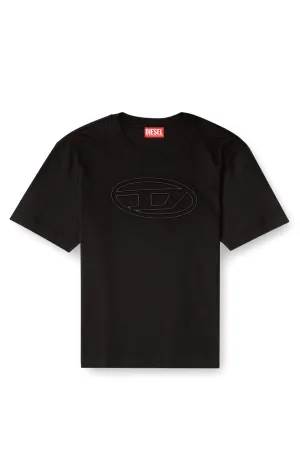 T-Adjust-Bigoval T-shirt with embossed Oval D Black