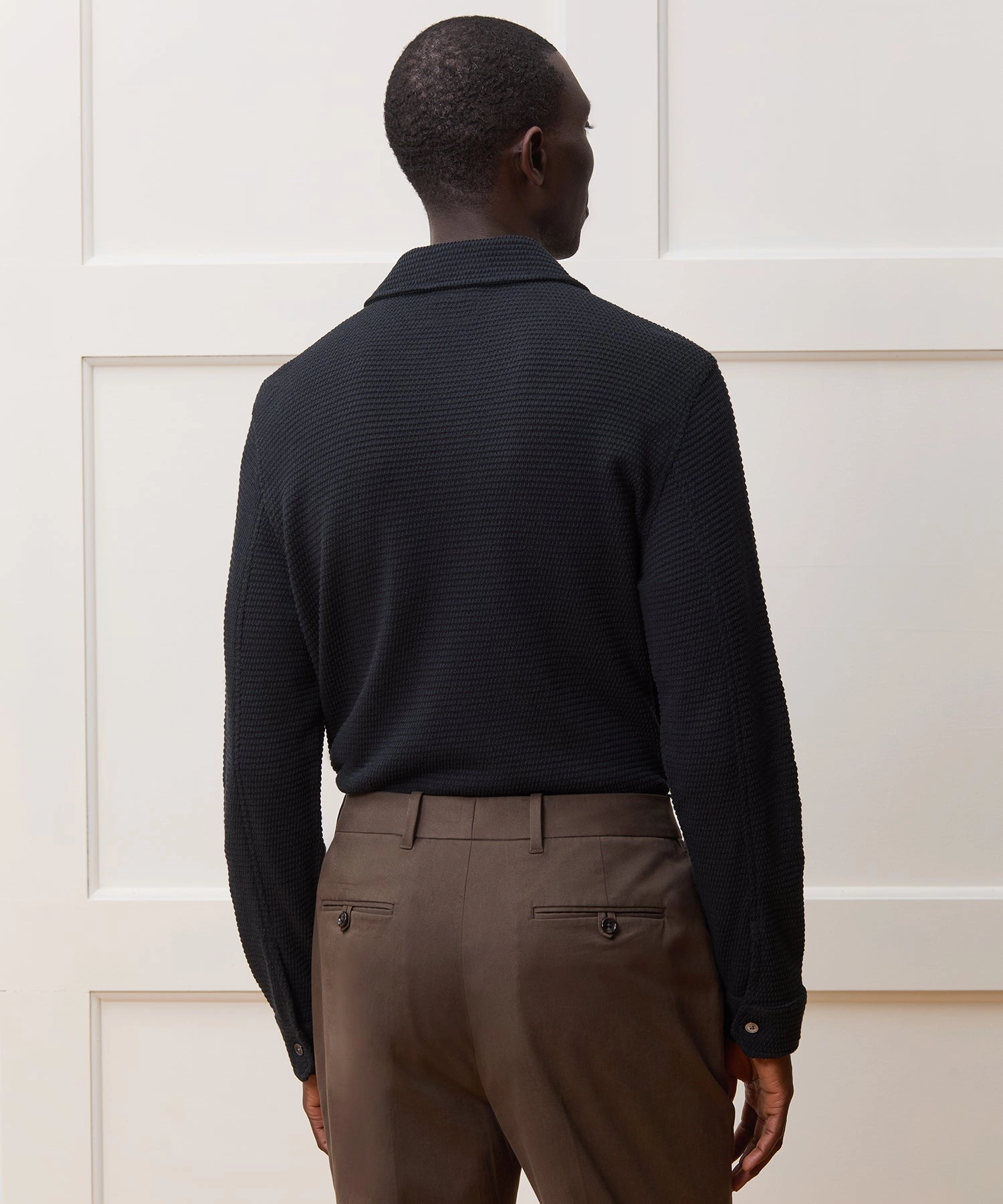 Textured Knit Polo Shirt