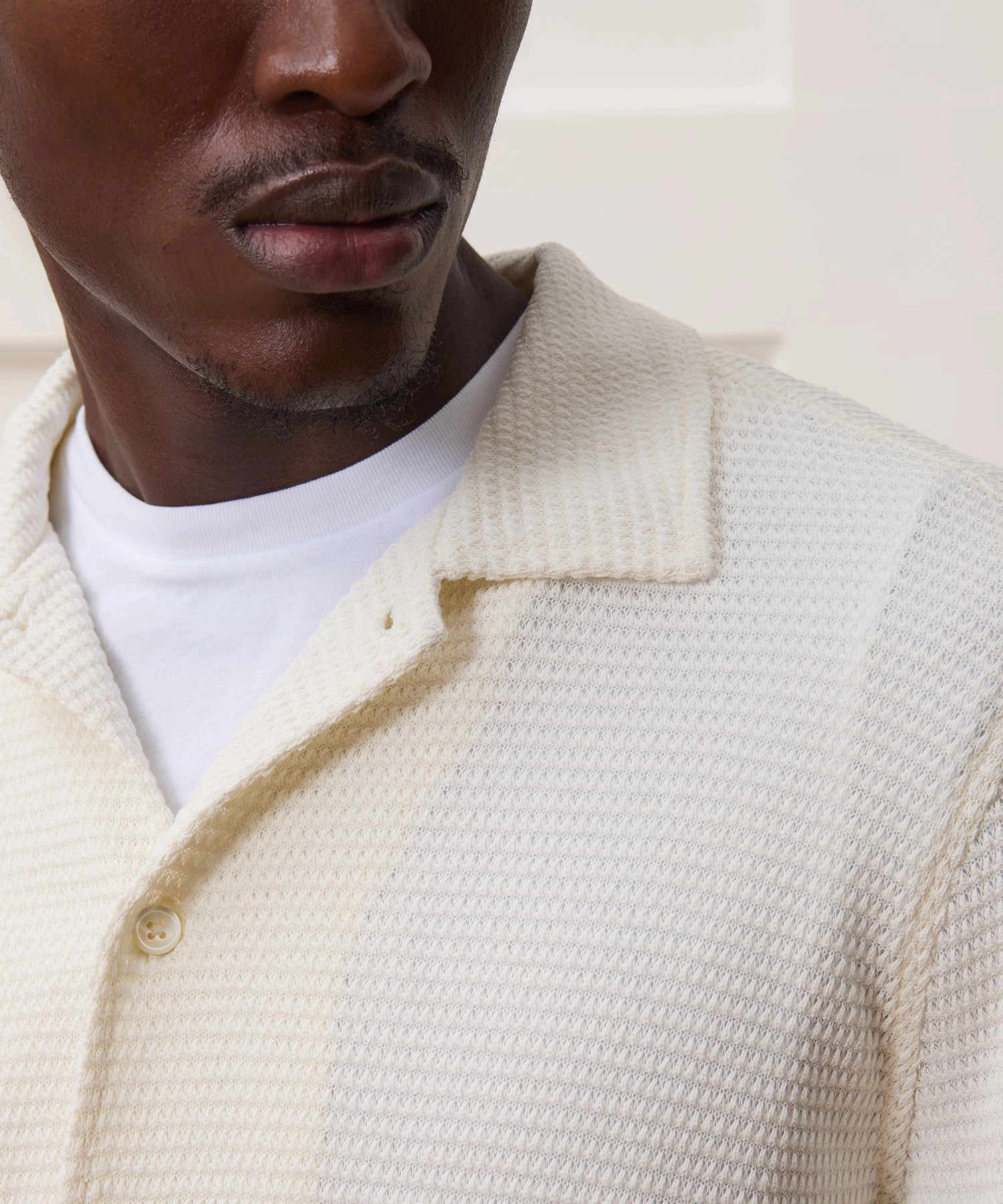 Textured Knit Polo Shirt