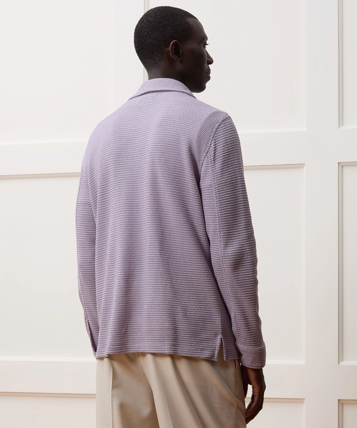 Textured Knit Polo Shirt