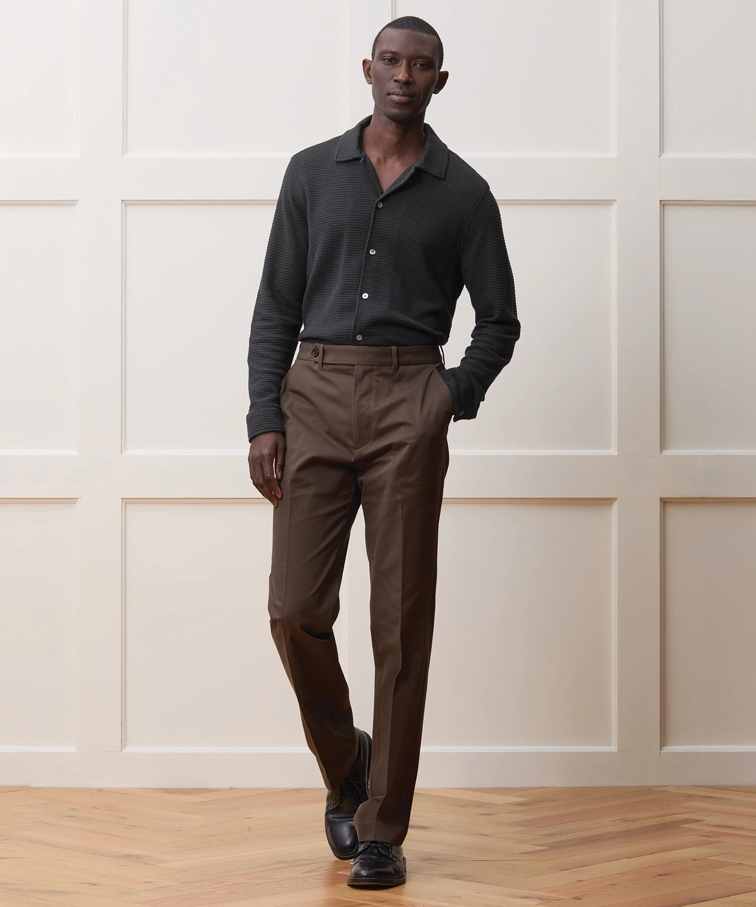 Textured Knit Polo Shirt