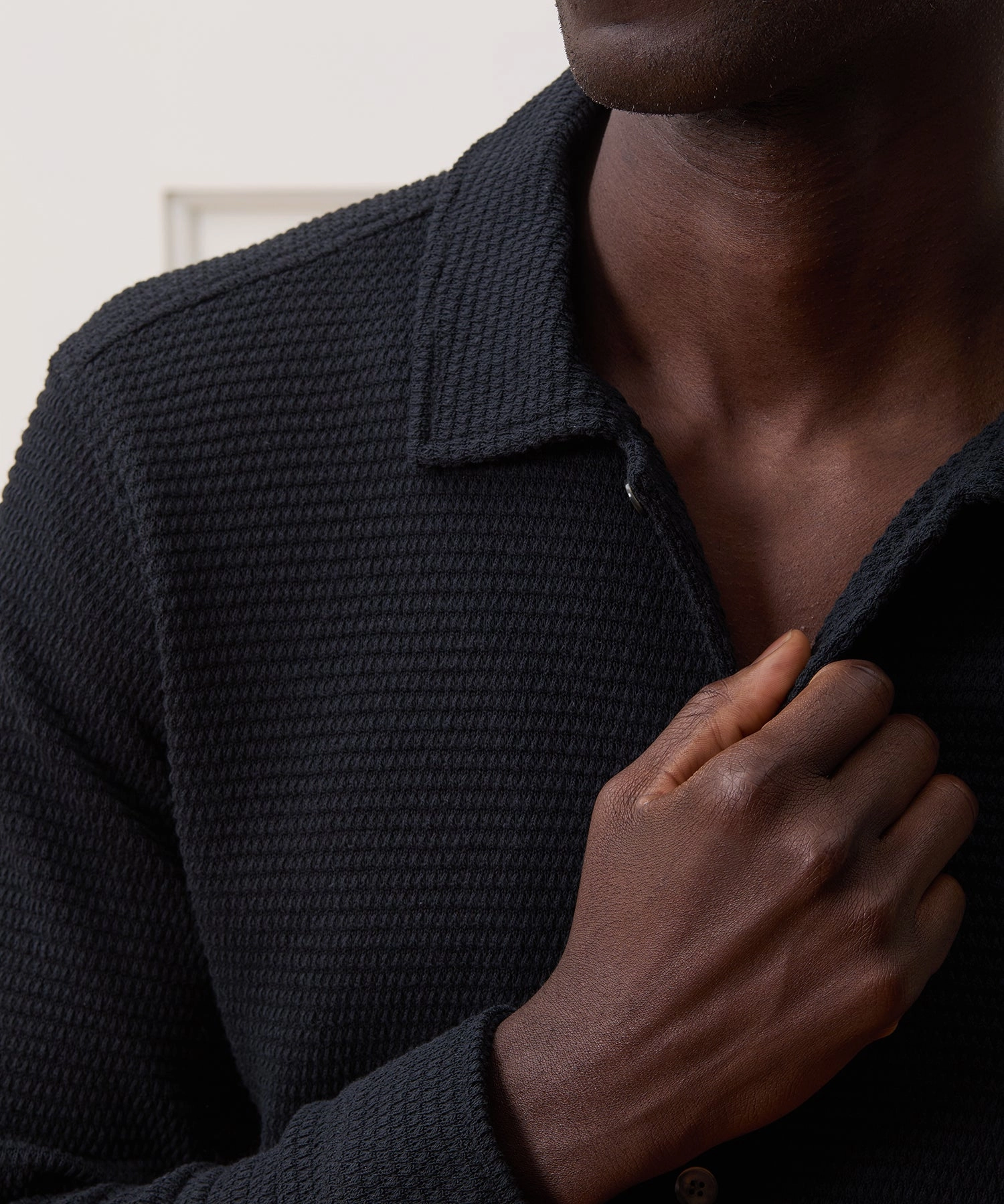 Textured Knit Polo Shirt
