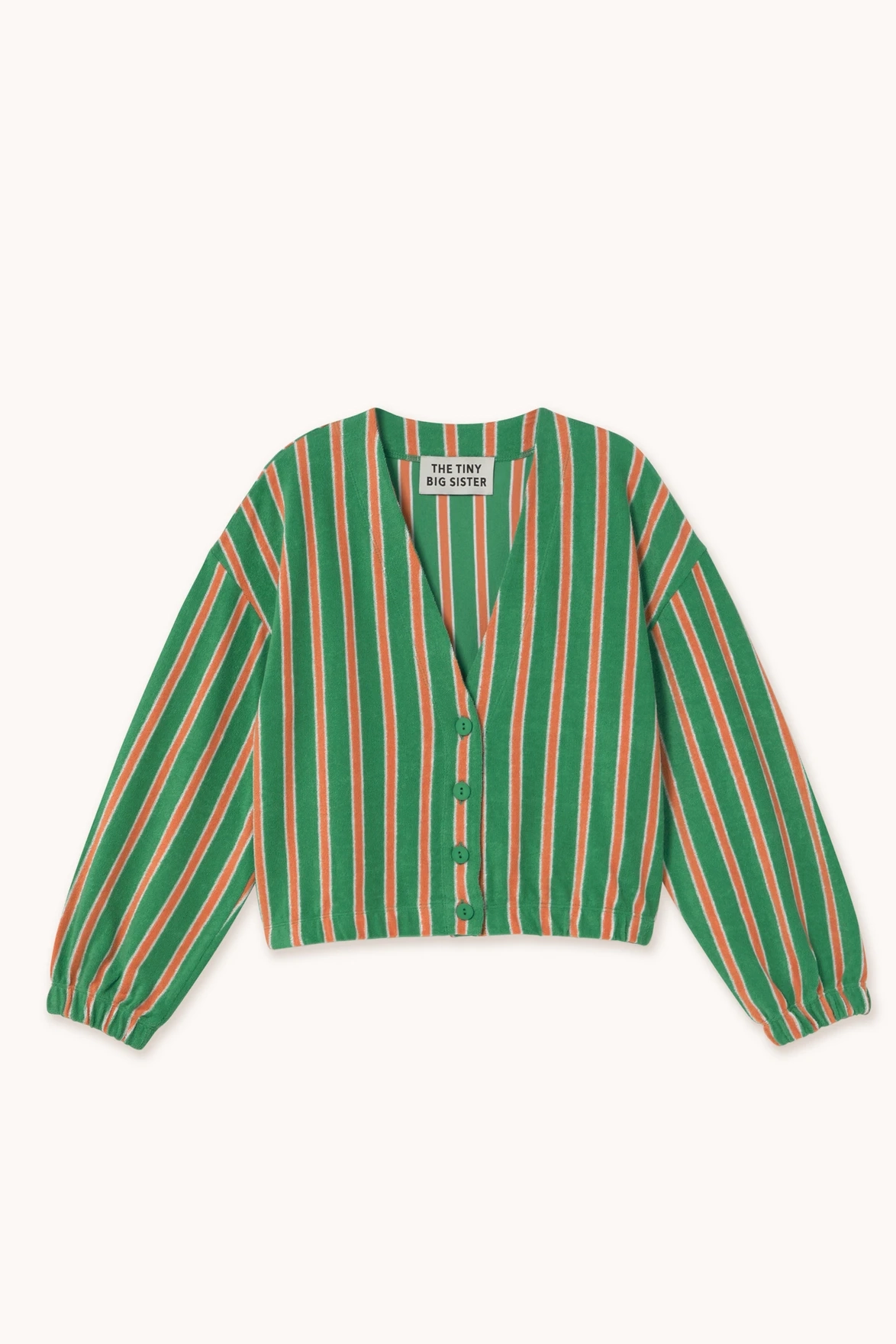 The Tiny Big Sister Towelling Striped Bomber Jacket