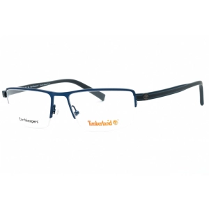 Timberland Men's Eyeglasses - Matte Blue Metal Half Rim Rectangular Frame | TB1821 091