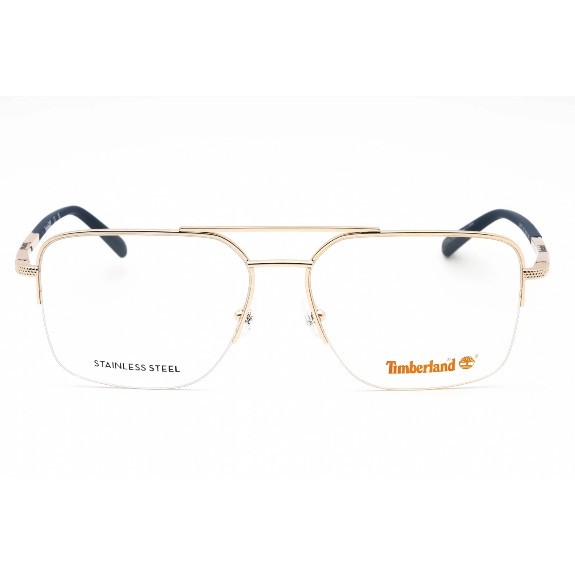 Timberland Men's Eyeglasses - Pale Gold Pilot Metal Half Rim Frame | TB1772 032