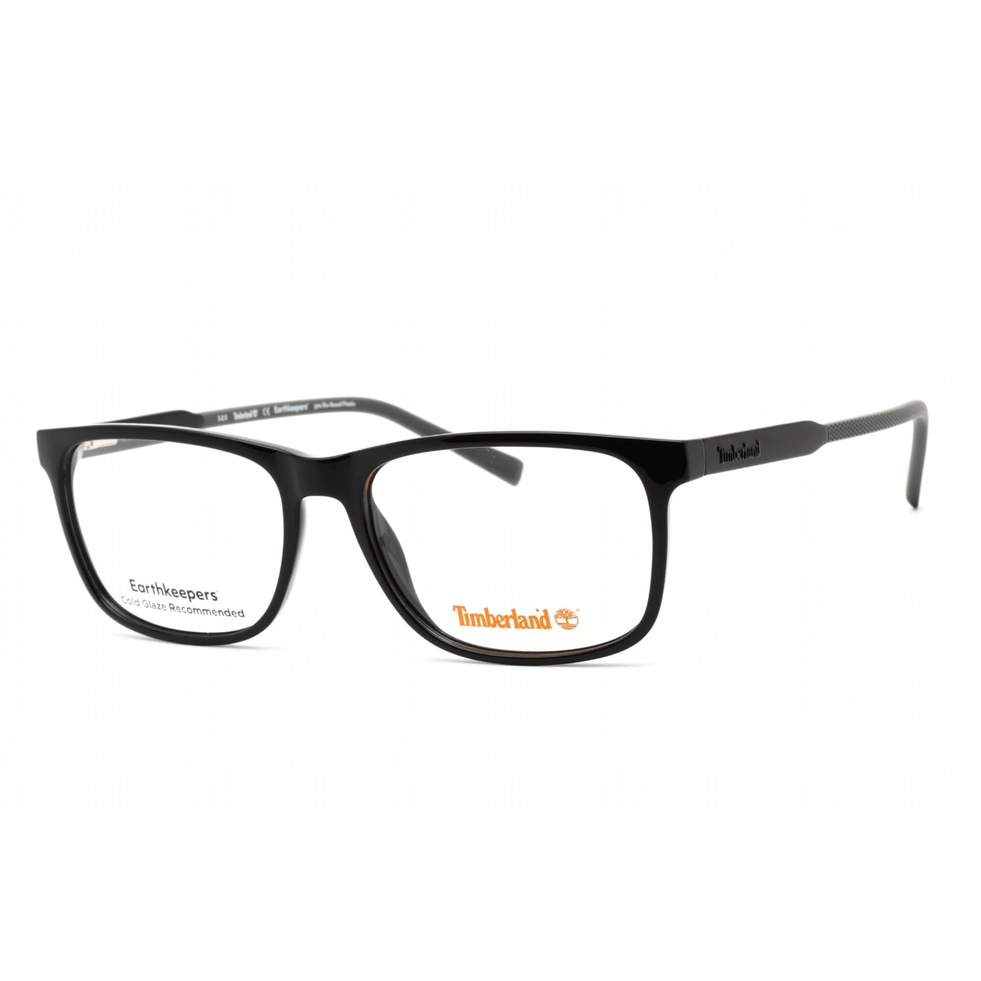 Timberland Men's Eyeglasses - Rectangular Shape Shiny Black Plastic Frame | TB1722 001