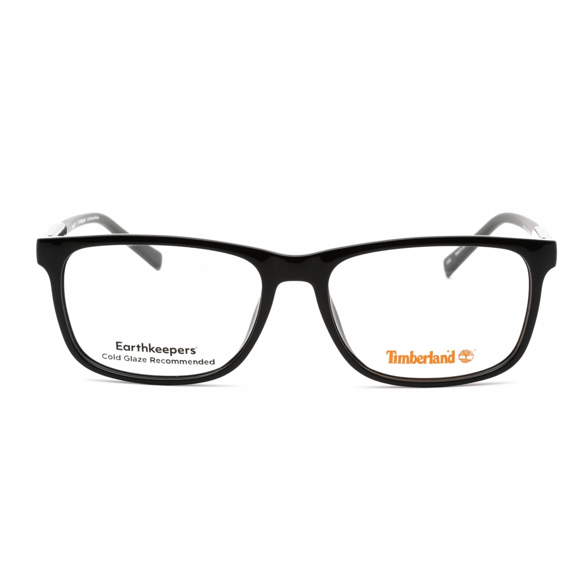 Timberland Men's Eyeglasses - Rectangular Shape Shiny Black Plastic Frame | TB1722 001