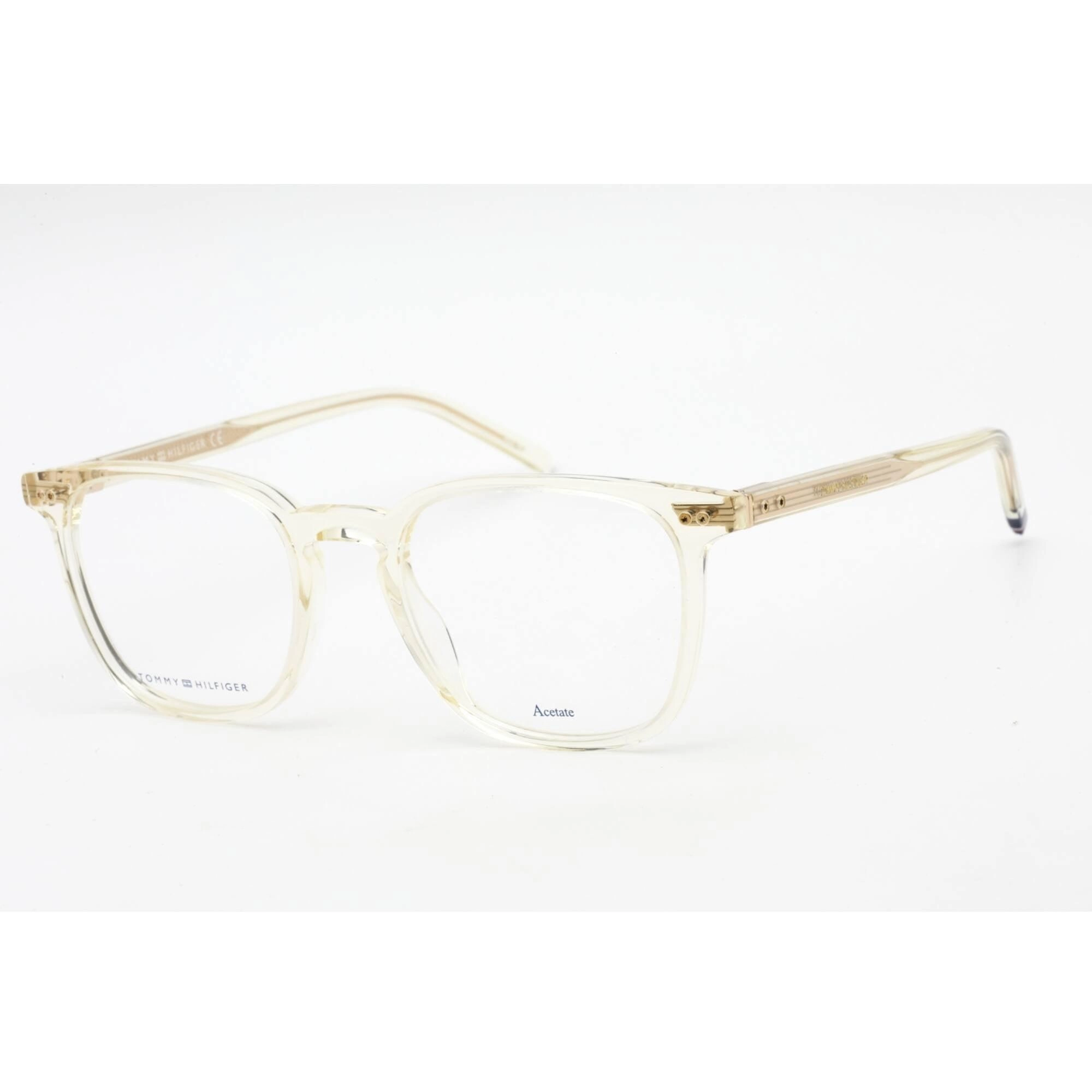 Tommy Hilfiger Men's Eyeglasses - Gold Rectangular Frame Clear Lens | TH 1814 HAM