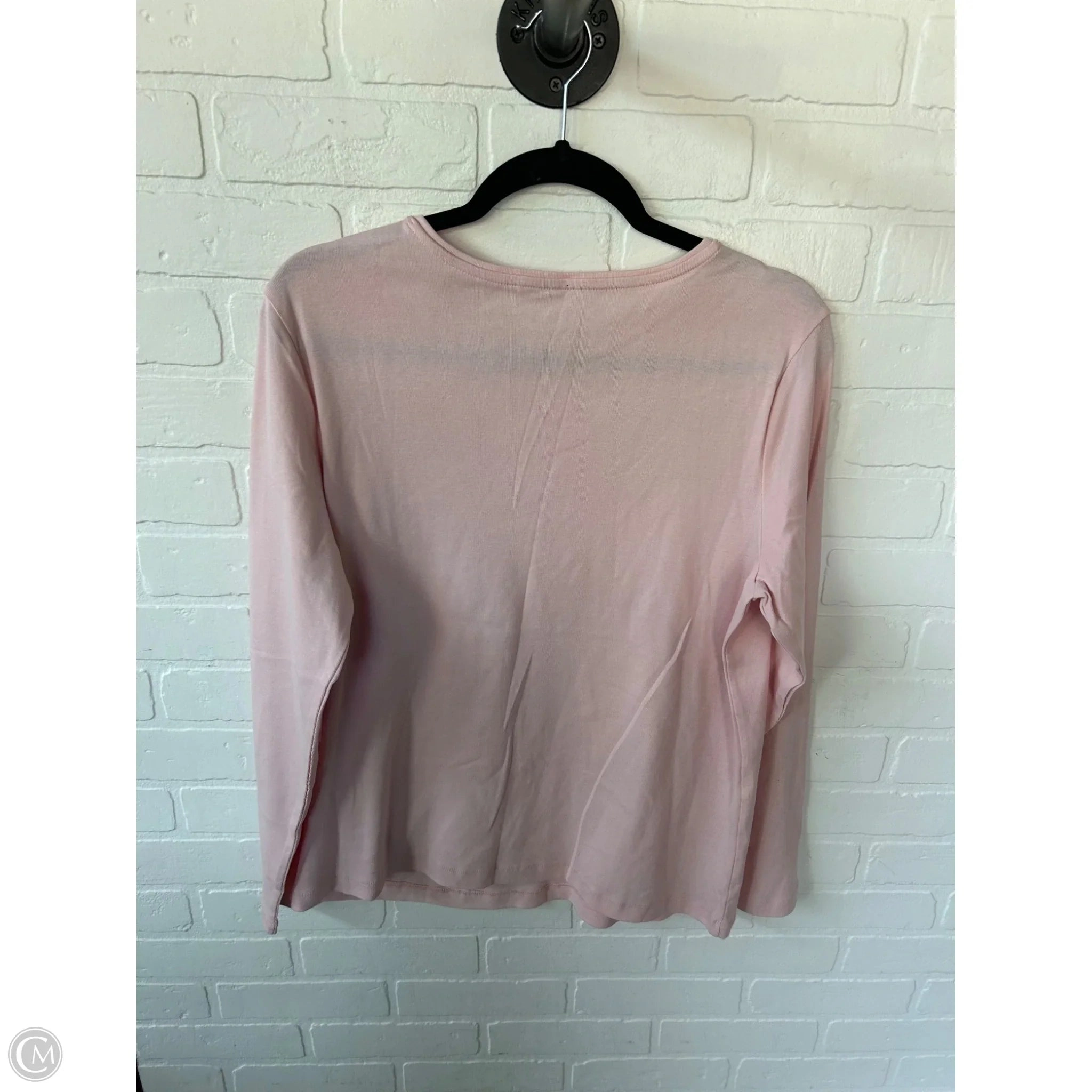 Top Long Sleeve Basic By Christopher And Banks In Pink, Size: Xl
