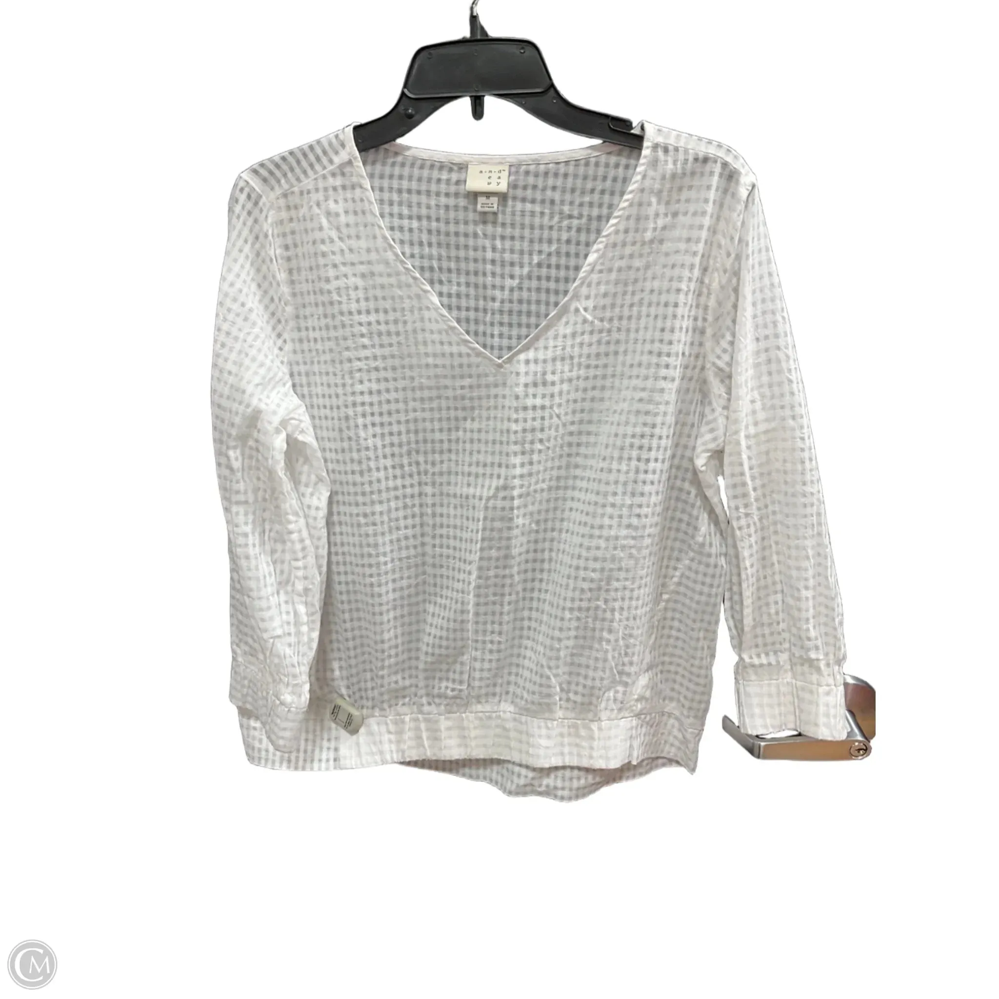 Top Long Sleeve By A New Day In White, Size: M