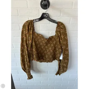 Top Long Sleeve By Aerie In Brown & Pink, Size: Xl