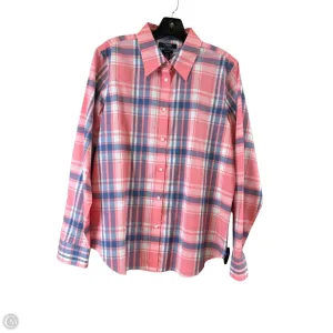 Top Long Sleeve By Chaps In Blue & Orange, Size: L