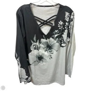Top Long Sleeve By Clothes Mentor In Black & Grey, Size: 2x