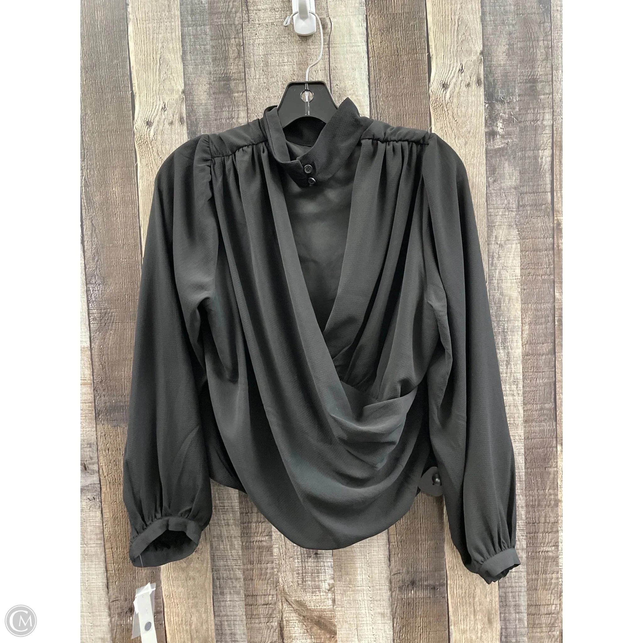 Top Long Sleeve By Cme In Black, Size: M