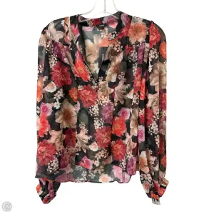 Top Long Sleeve By Express In Floral Print, Size: S