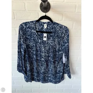 Top Long Sleeve By Gap In Blue & White, Size: M