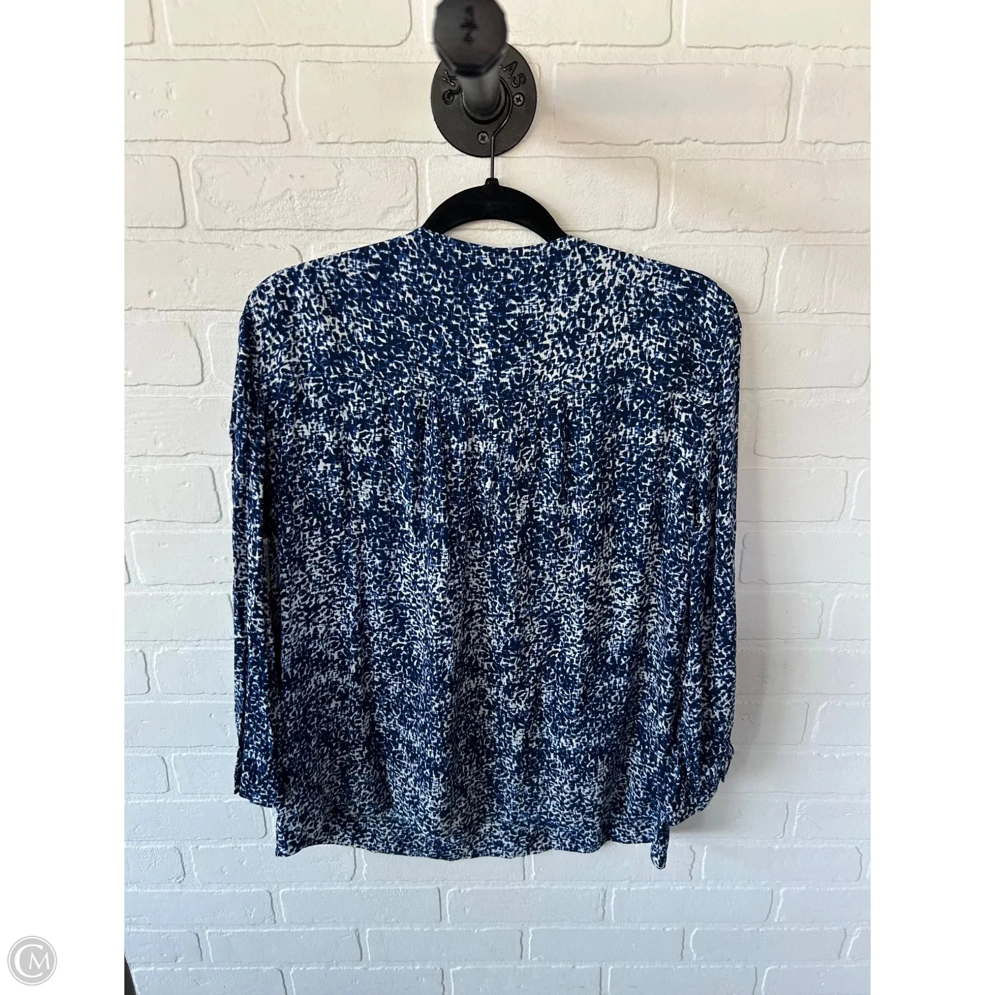 Top Long Sleeve By Gap In Blue & White, Size: M