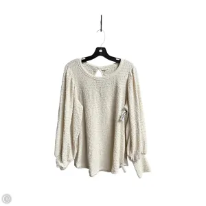 Top Long Sleeve By Jodifl In Cream, Size: M