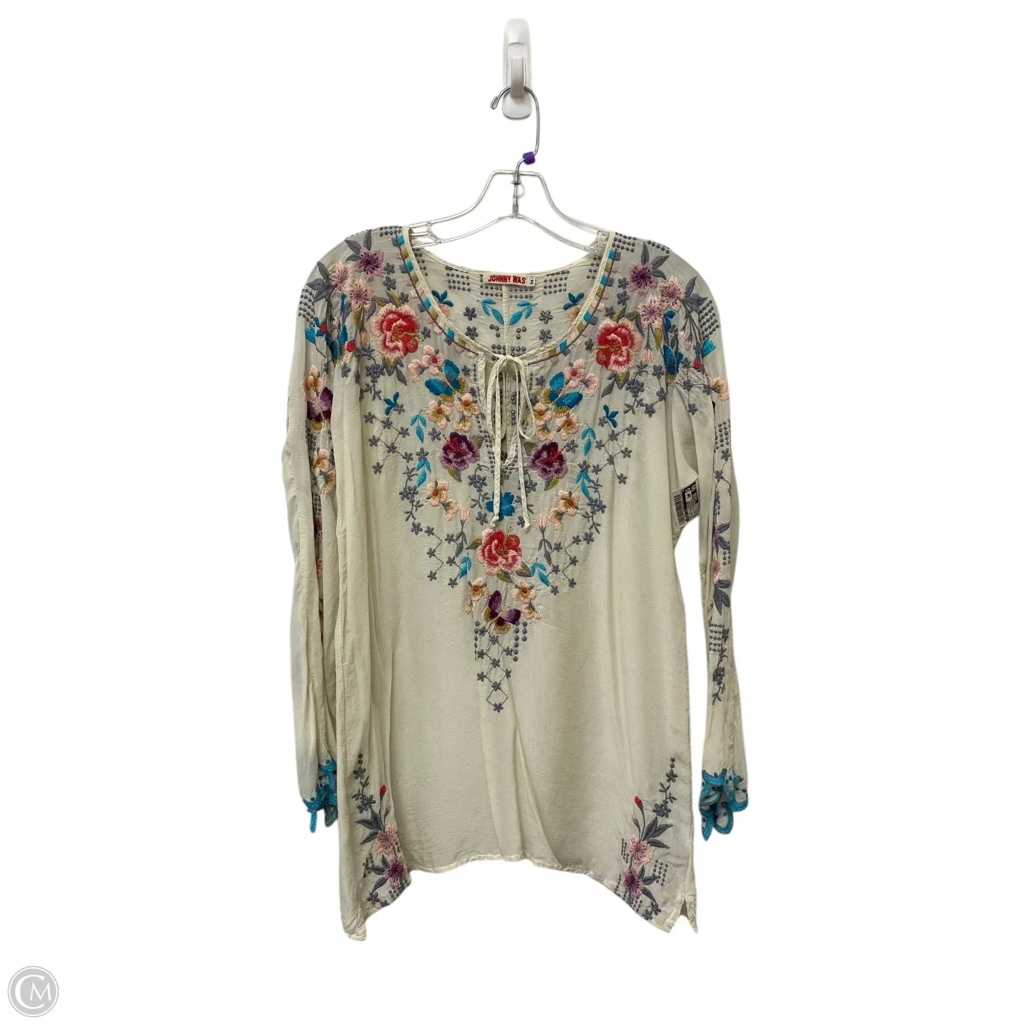 Top Long Sleeve By Johnny Was In Floral Print, Size: M