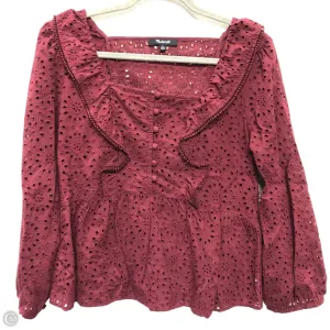 Top Long Sleeve By Madewell In Maroon, Size: S