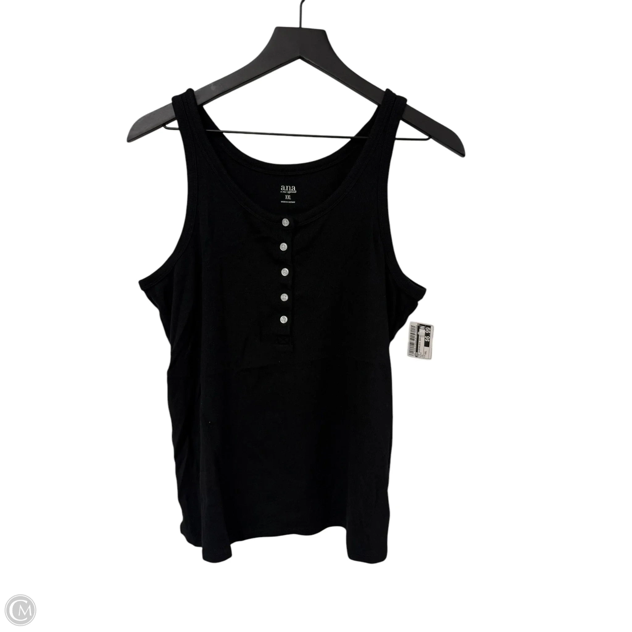 Top Sleeveless Basic By Ana In Black, Size: Xxl